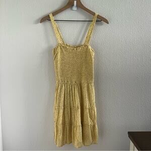 Hollister Sunshine Ditzy Floral Smocked Upper Tiered Dress Adjustable Straps S